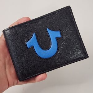 True Religion Mens Wallet Black and Blue